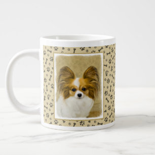 Papillon (Hound Tri) schilderen - Oorspronkelijke  Grote Koffiekop