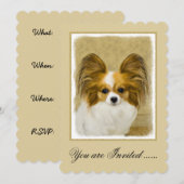 Papillon (Hound Tri) schilderen - Oorspronkelijke Kaart (Voorkant / Achterkant)