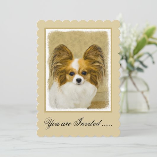 Papillon (Hound Tri) schilderen - Oorspronkelijke Kaart (Staand voorkant)