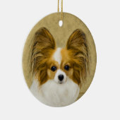 Papillon (Hound Tri) schilderen - Oorspronkelijke Keramisch Ornament (Rechts)