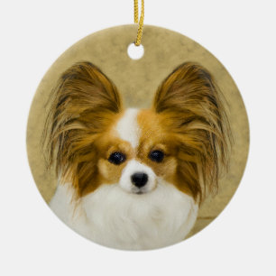 Papillon (Hound Tri) schilderen - Oorspronkelijke Keramisch Ornament