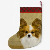 Papillon (Hound Tri) schilderen - Oorspronkelijke  Kleine Kerstsok (Achterkant)