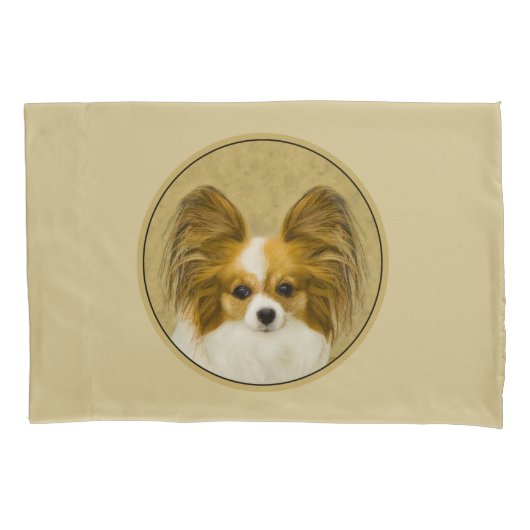 Papillon (Hound Tri) schilderen - Oorspronkelijke  Kussensloop (Voorkant)