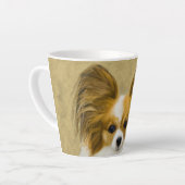 Papillon (Hound Tri) schilderen - Oorspronkelijke Latte Mok (Linkerhoek)