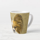 Papillon (Hound Tri) schilderen - Oorspronkelijke Latte Mok (Rechterhoek)