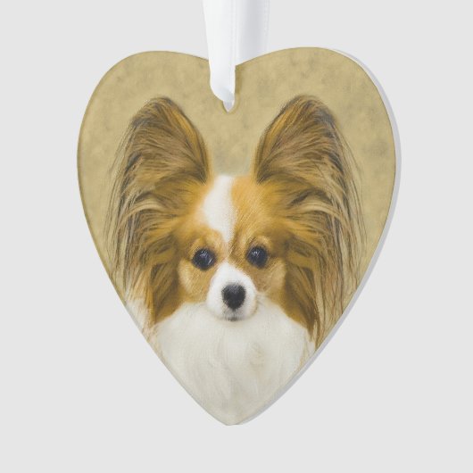 Papillon (Hound Tri) schilderen - Oorspronkelijke  Ornament (voorkant)