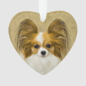 Papillon (Hound Tri) schilderen - Oorspronkelijke  Ornament (voorkant)