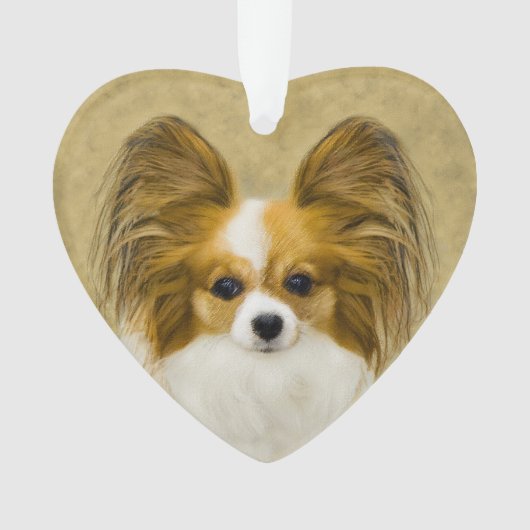 Papillon (Hound Tri) schilderen - Oorspronkelijke Ornament (voorkant)