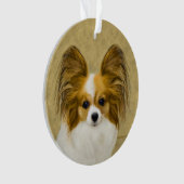 Papillon (Hound Tri) schilderen - Oorspronkelijke  Ornament (voorkant)