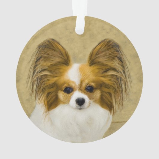 Papillon (Hound Tri) schilderen - Oorspronkelijke  Ornament (achterkant)