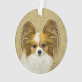 Papillon (Hound Tri) schilderen - Oorspronkelijke  Ornament (voorkant)