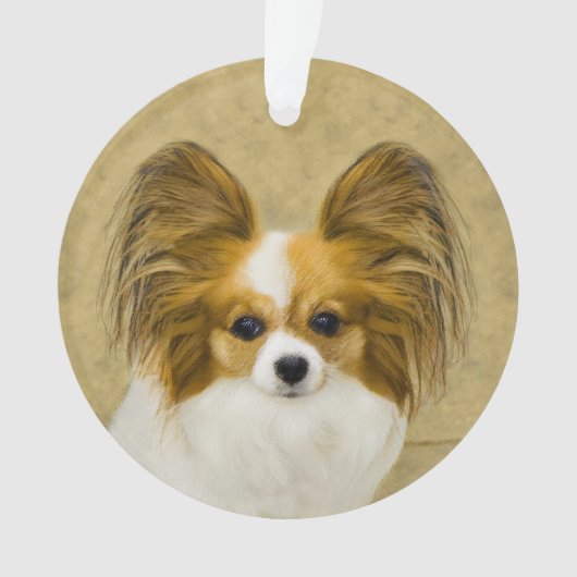Papillon (Hound Tri) schilderen - Oorspronkelijke  Ornament (voorkant)