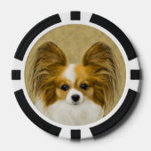 Papillon (Hound Tri) schilderen - Oorspronkelijke Poker Chips (Voorkant)