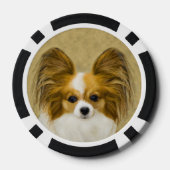 Papillon (Hound Tri) schilderen - Oorspronkelijke Poker Chips (Achterkant)