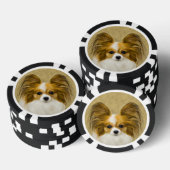 Papillon (Hound Tri) schilderen - Oorspronkelijke  Poker Chips (Opstapeling)