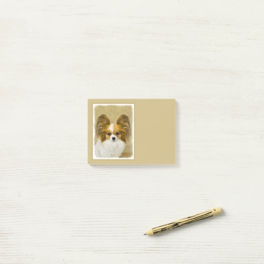 Papillon (Hound Tri) schilderen - Oorspronkelijke  Post-it® Notes (Op bureau)