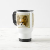 Papillon (Hound Tri) schilderen - Oorspronkelijke  Reisbeker (Voorkant links)