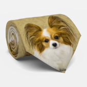 Papillon (Hound Tri) schilderen - Oorspronkelijke Stropdas (Opgerold)