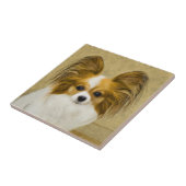 Papillon (Hound Tri) schilderen - Oorspronkelijke Tegeltje (Zijkant)