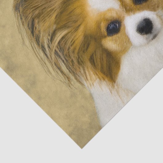 Papillon (Hound Tri) schilderen - Oorspronkelijke  Tissuepapier (Detail)