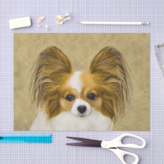 Papillon (Hound Tri) schilderen - Oorspronkelijke  Tissuepapier (Craft)