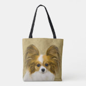 Papillon (Hound Tri) schilderen - Oorspronkelijke  Tote Bag (Achterkant)