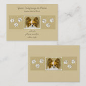 Papillon (Hound Tri) schilderen - Oorspronkelijke  Visitekaartje (Voorkant / Achterkant)