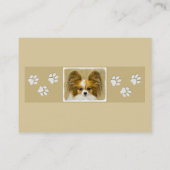 Papillon (Hound Tri) schilderen - Oorspronkelijke  Visitekaartje (Achterkant)