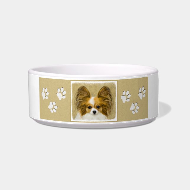 Papillon (Hound Tri) schilderen - Oorspronkelijke  Voerbakje (Rechts)