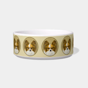 Papillon (Hound Tri) schilderen - Oorspronkelijke Voerbakje