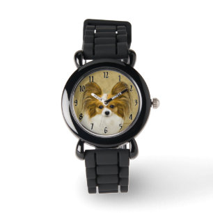Papillon (Hound Tri) Schilderij - Originele Honden Horloge