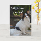 Papillon I Misser You Card Kaart (Gele Bloem)