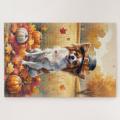 Papillon in de herfst verlaat de Thanksgiving kuns Legpuzzel (Horizontaal)
