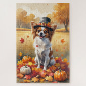 Papillon in de herfst verlaat de Thanksgiving kuns Legpuzzel (Verticaal)