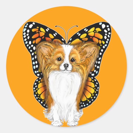 Papillon in Disguise Ronde Sticker (Voorkant)