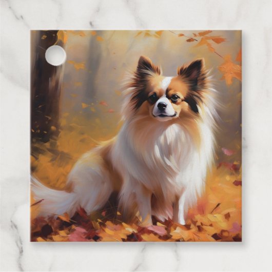 Papillon in Herfstbladeren Herfst Inspire Bedankjes Labels (Voorkant)