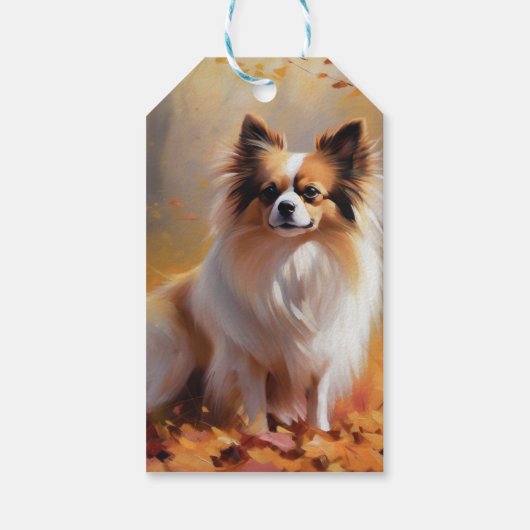 Papillon in Herfstbladeren Herfst Inspire Cadeaulabel (Achterkant)