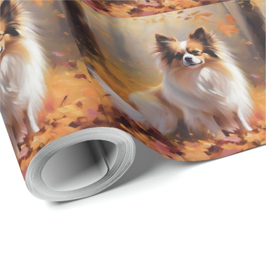 Papillon in Herfstbladeren Herfst Inspire Cadeaupapier (Rol Hoek)