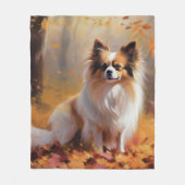 Papillon in Herfstbladeren Herfst Inspire Fleece Deken (Voorkant)