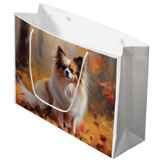 Papillon in Herfstbladeren Herfst Inspire Groot Cadeauzakje (Voorkant Gekanteld)