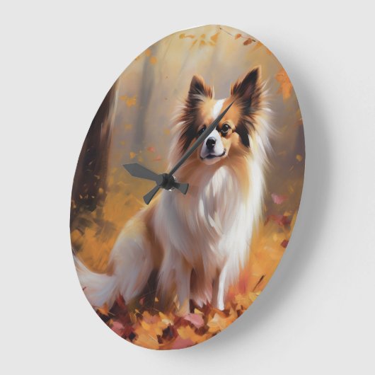 Papillon in Herfstbladeren Herfst Inspire Grote Klok (Hoek)