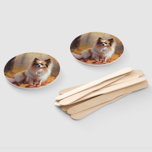 Papillon in Herfstbladeren Herfst Inspire Handwaaier (Niet-gemonteerd)