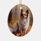 Papillon in Herfstbladeren Herfst Inspire Keramisch Ornament (Rechts)