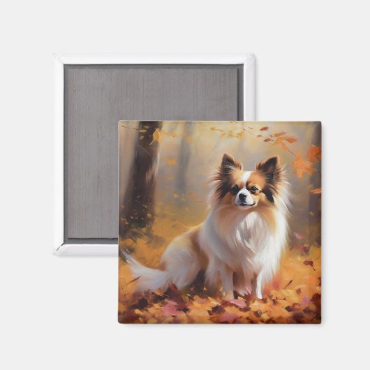 Papillon in Herfstbladeren Herfst Inspire Magneet (Voorkant / Achterkant)