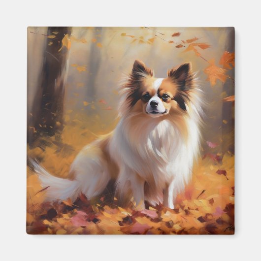 Papillon in Herfstbladeren Herfst Inspire Magneet (Voorkant)