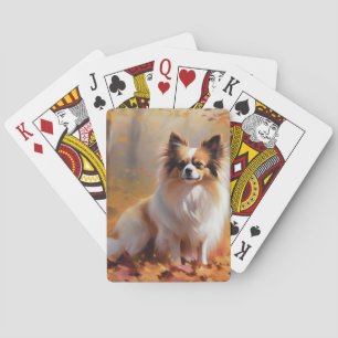 Papillon in Herfstbladeren Herfst Inspire Pokerkaarten