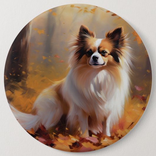 Papillon in Herfstbladeren Herfst Inspire Ronde Button 6,0 Cm (Voorkant)