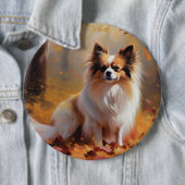 Papillon in Herfstbladeren Herfst Inspire Ronde Button 6,0 Cm (In situ)