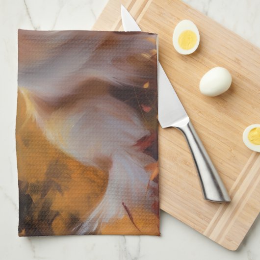 Papillon in Herfstbladeren Herfst Inspire Theedoek (Quarter Fold)