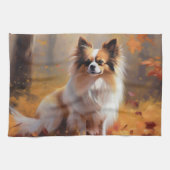 Papillon in Herfstbladeren Herfst Inspire Theedoek (Horizontaal)